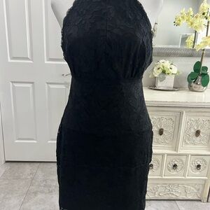 Guess Black Backless Lace Dress